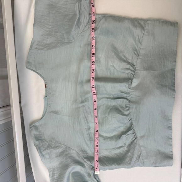 Free People Mint Green Open back cropped blouse Size XL - Picture 9 of 10